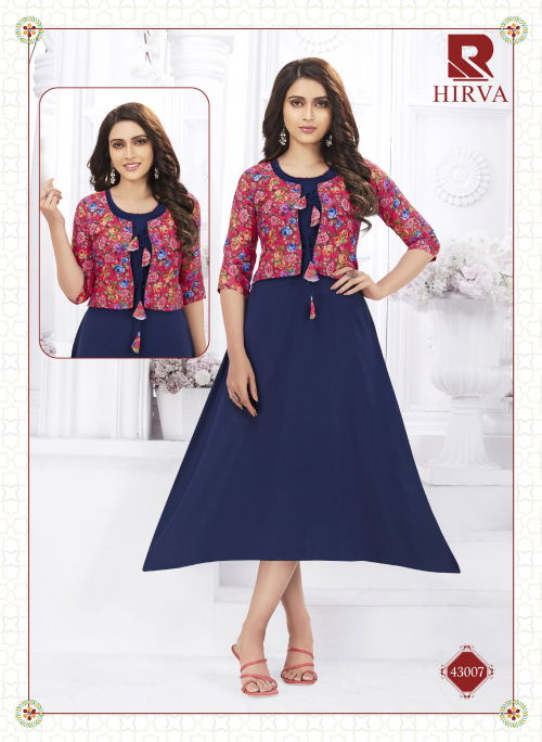 Raashi Hirva Designer Fancy Ethnic Wear Crepe Silk Anarkali Kurti Collection